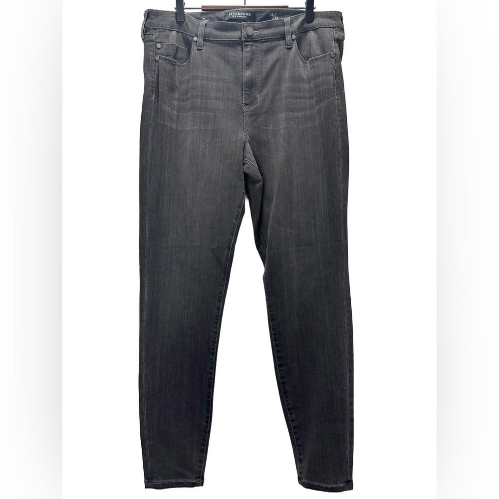 Liverpool Gray Ankle Length Skinny Jeans Size 16